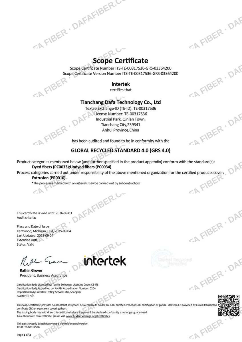 GRS 4.0 Scope Certificate