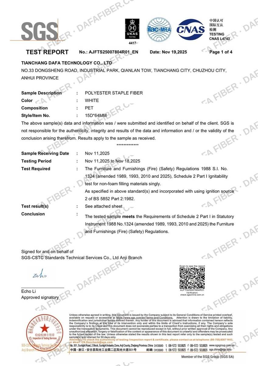 SGS UK fire test report