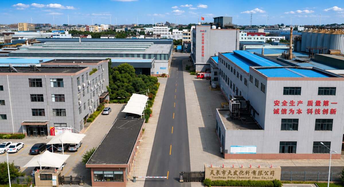 Aerial view of Tianchang Dafa Chemical Fiber factory campus