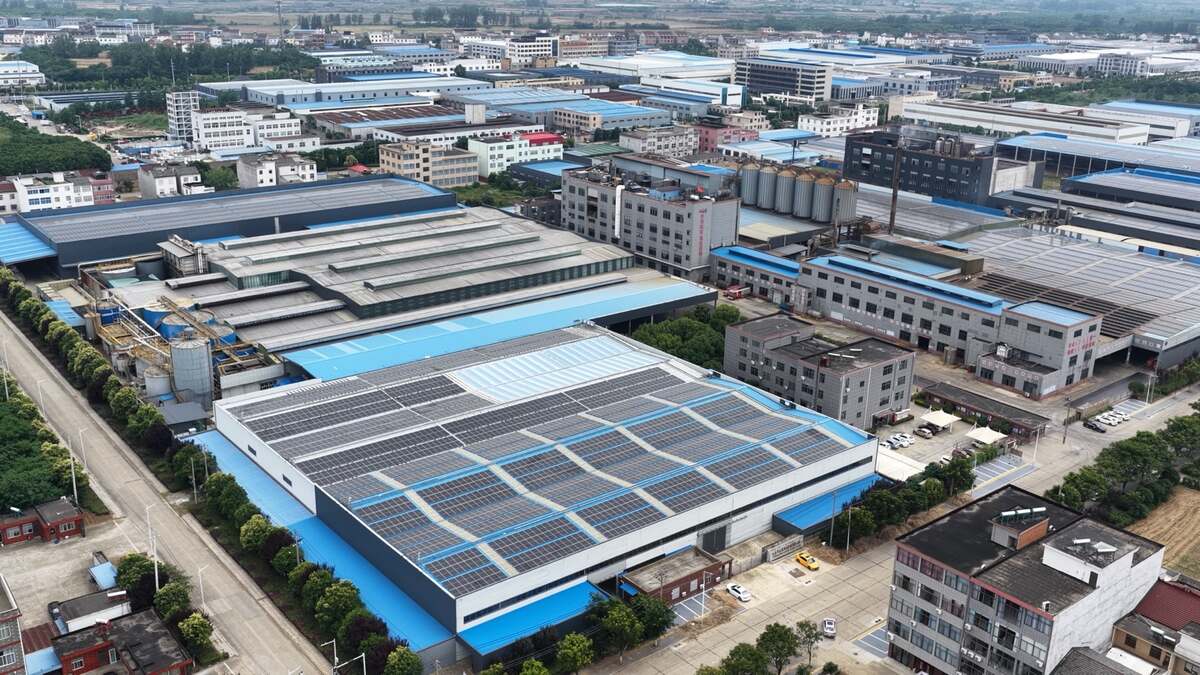 Tianchang Dafa recycled polyester fiber plant, aerial view